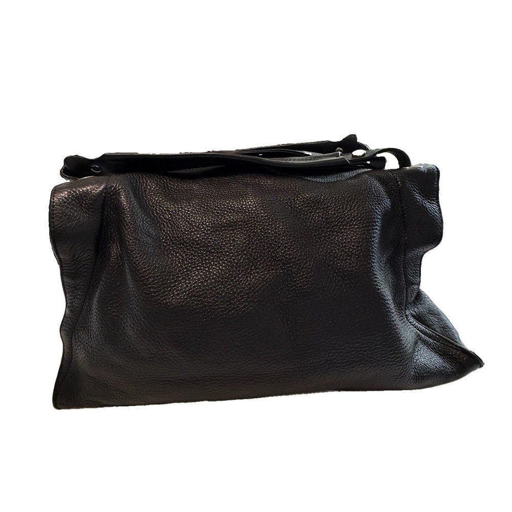 SANDRO Paris Amance Black Leather Luxury Handbag Old Money Minimalist Italy - Picture 3 of 16